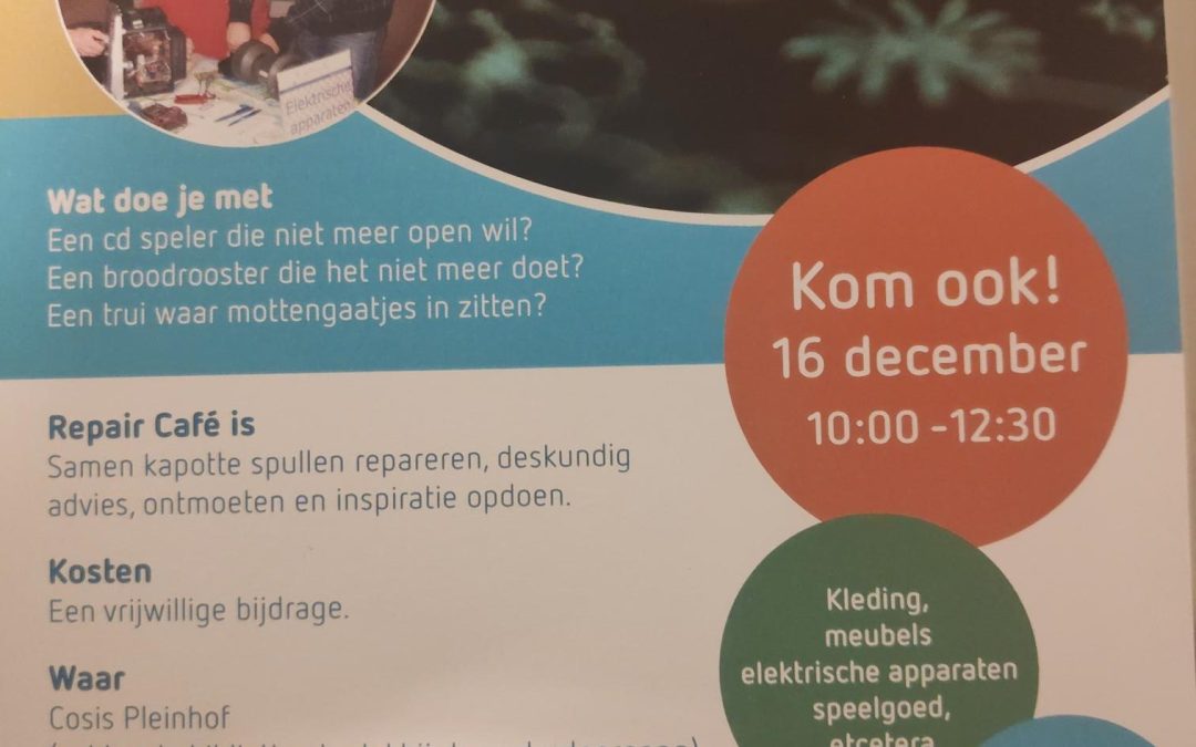 Repaircafé Hoogkerk op 16 december