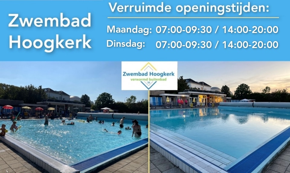 Zwembad Hoogkerk deze week vaker open!